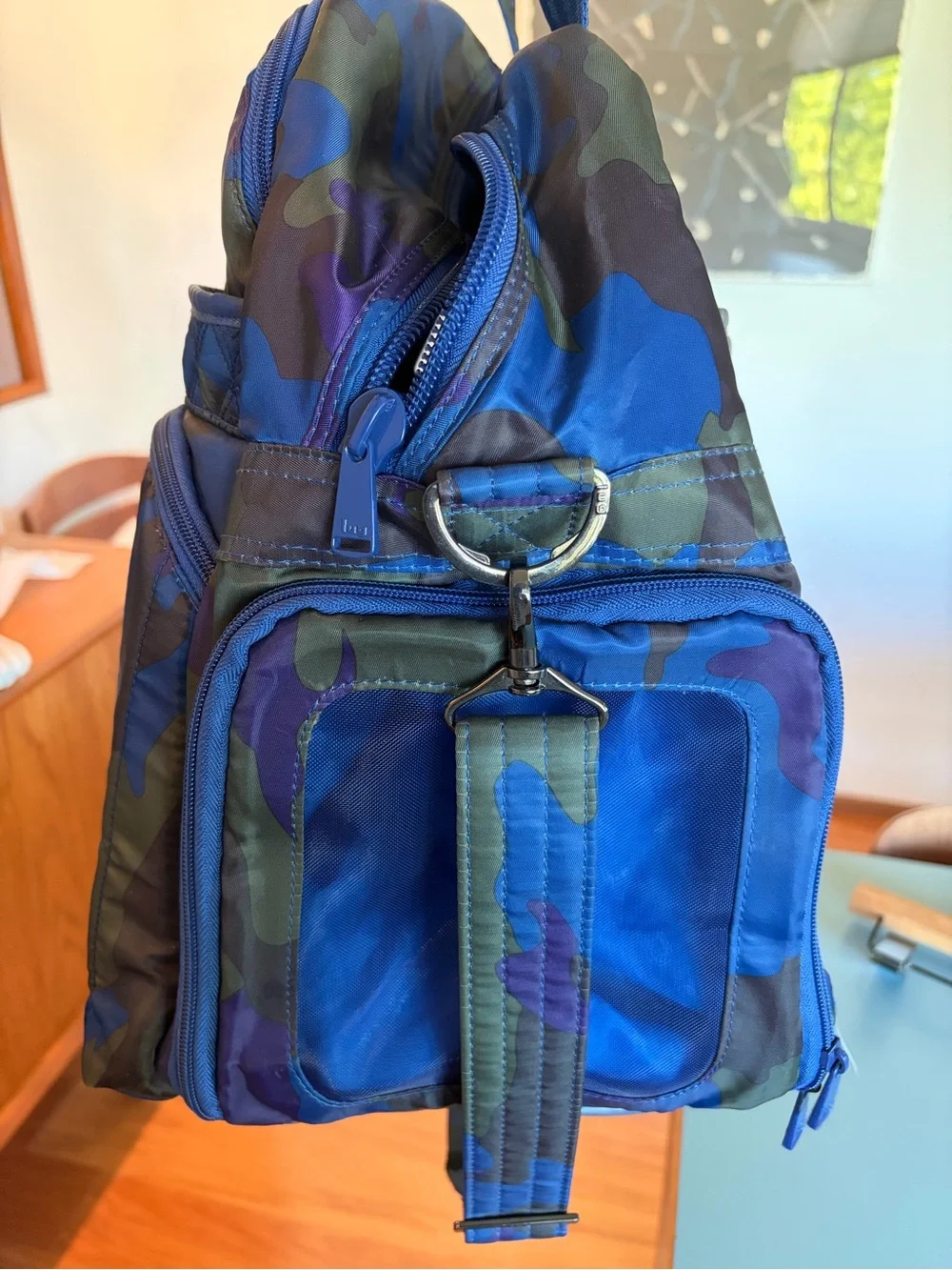 Lug Boxer Duffel Bag Blue Green Purple Camo Print